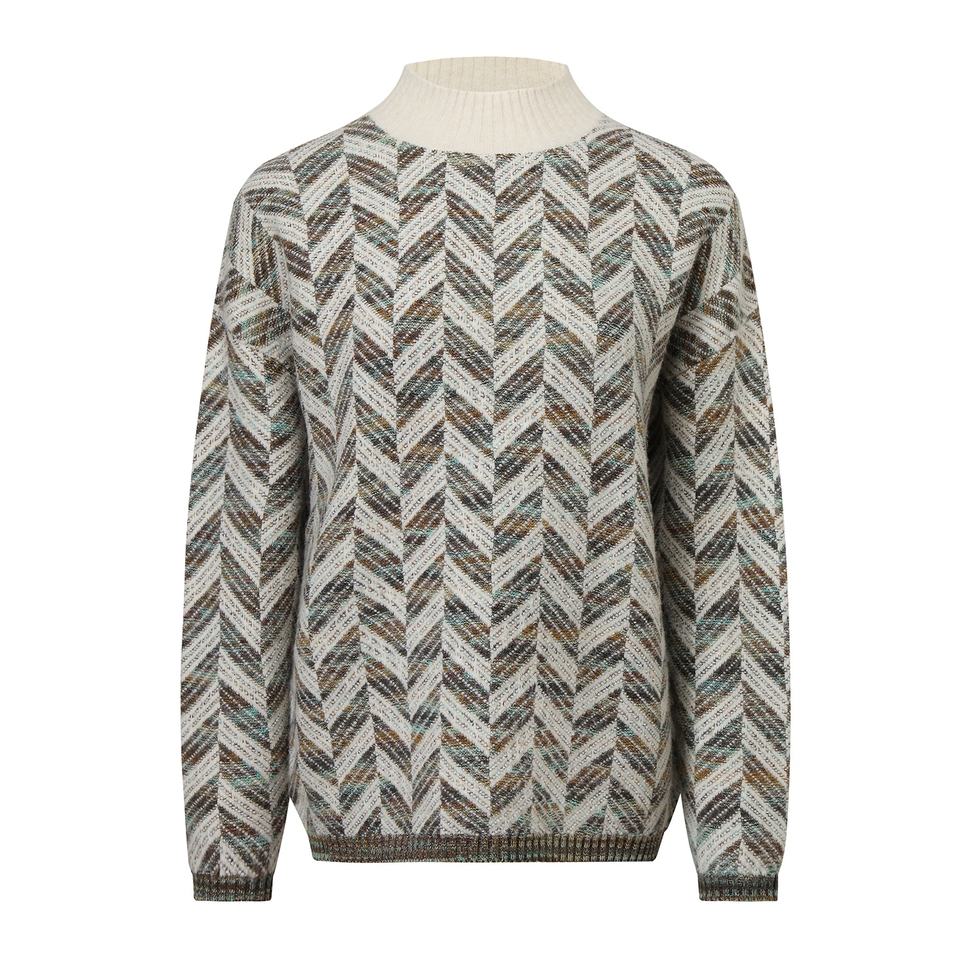 Pullover Sweater – 100% Cotton – Herringbone Pattern – High Street Style