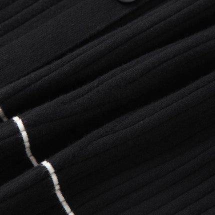 Sweater Dress – Solid Knit Design – Button-Up Maxi – Elegant A-Line Style