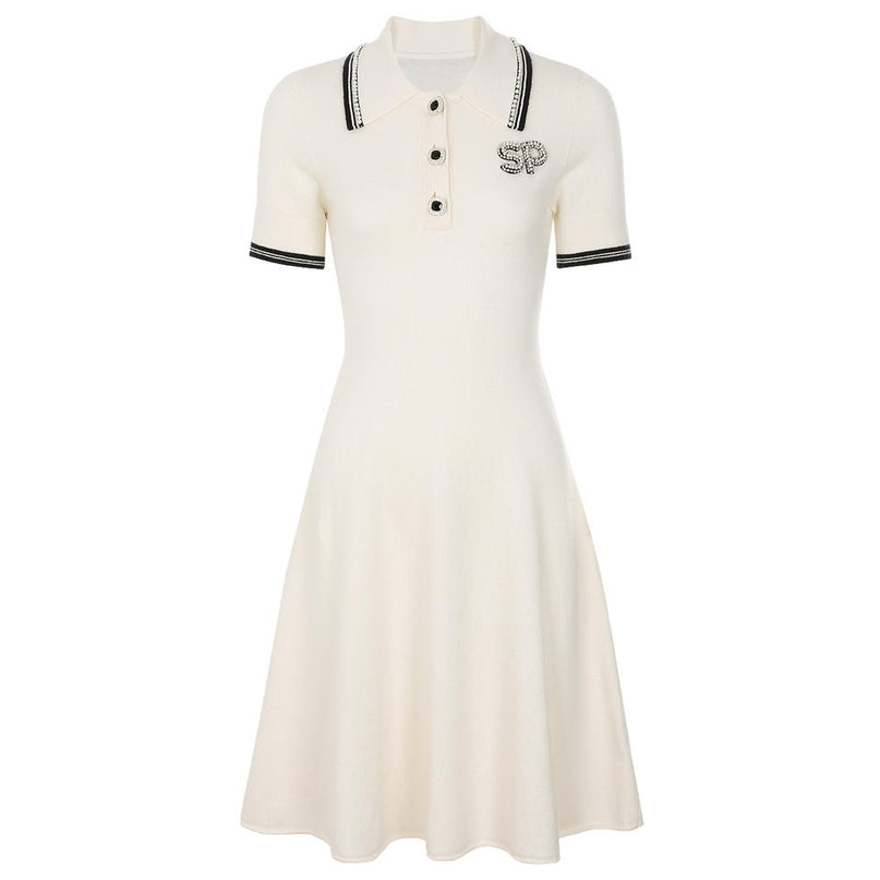 Zoe Van Hoef Contrast-Trim Polo Knit Dress