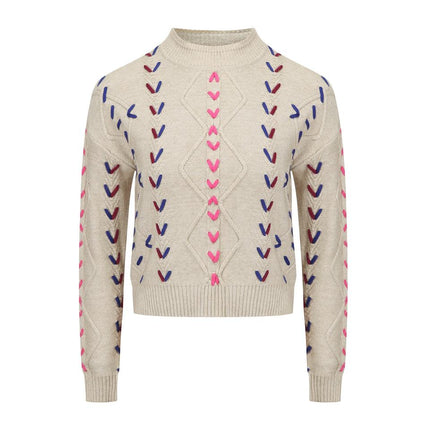 Pullover Sweater – Crochet Knit – Striped Pattern – Vintage Fall Style