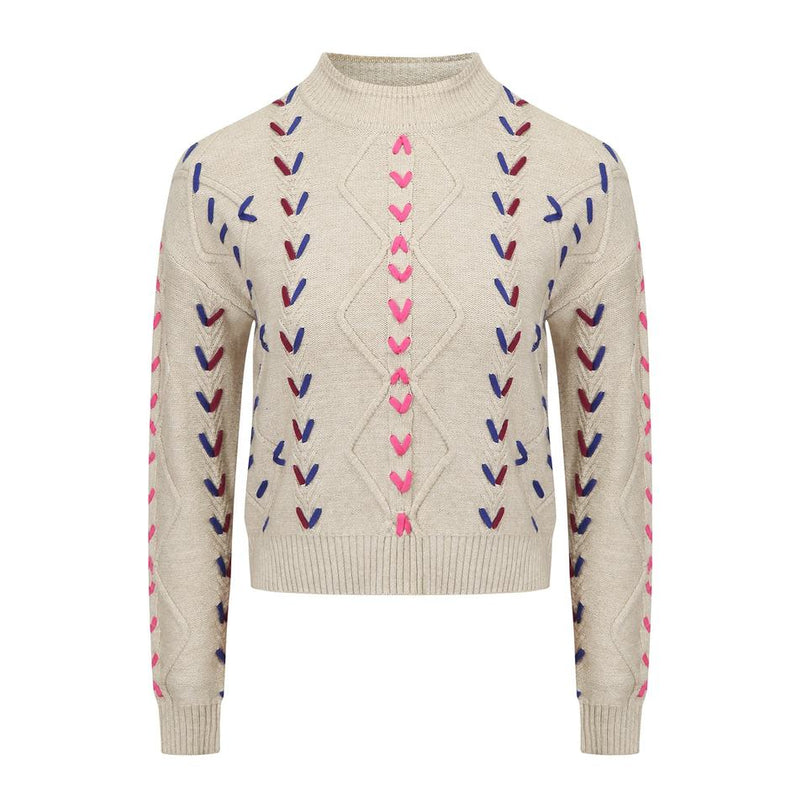 Pullover Sweater – Crochet Knit – Striped Pattern – Vintage Fall Style