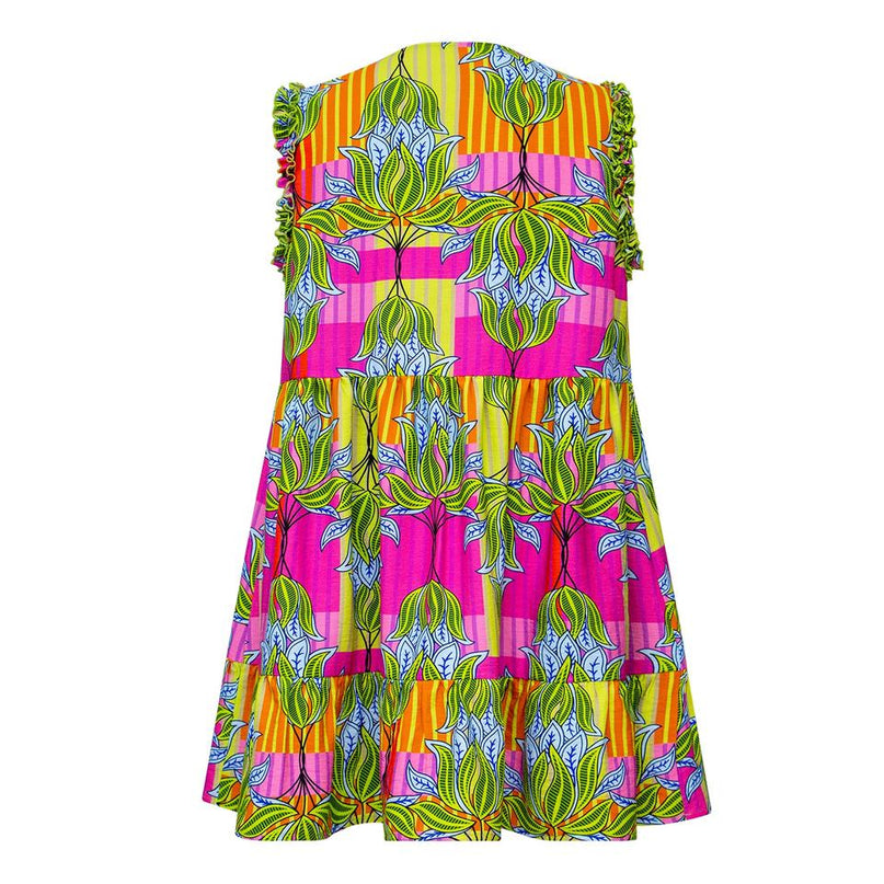 Midi Dress – Floral Print – Sleeveless V-Neck – Casual Beach Style