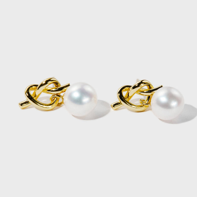 18K Gold Plated Freshwater Pearl Drop Earrings 925 Silver