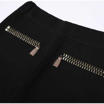 Roxanne Van Hoef Zip-Detail Knit Jacket And Wide-Leg Pants Set