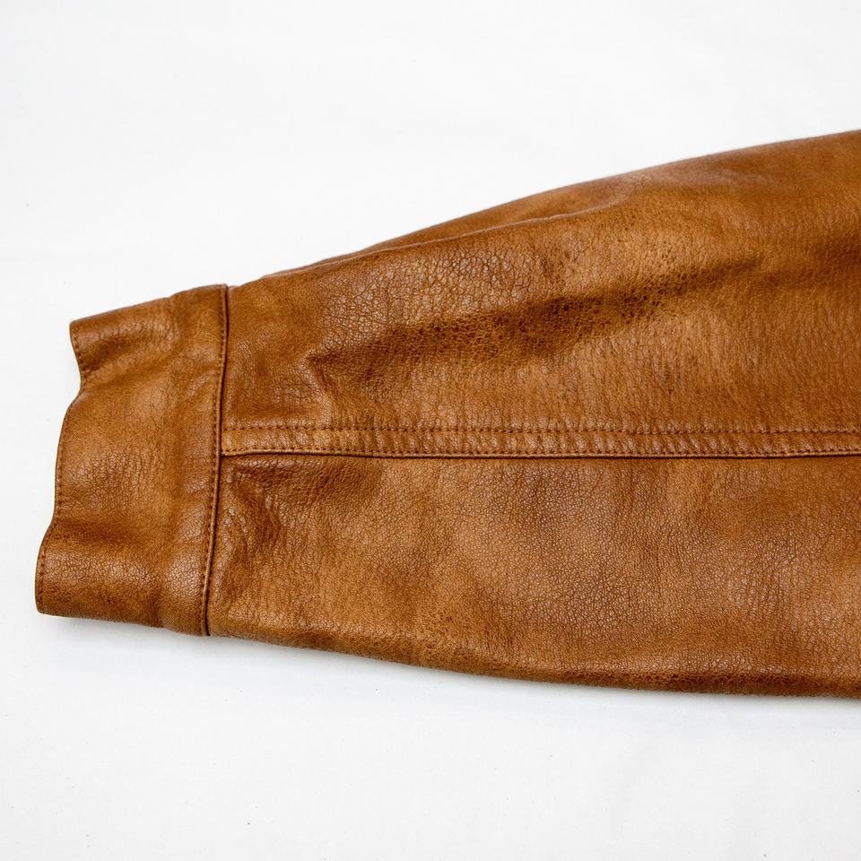 Bomber Jacket – Vintage PU Leather – Stand Collar – Classic Style