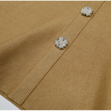 Mia Van Hoef Crystal-Trim Peplum Top And Knit Midi Skirt Set