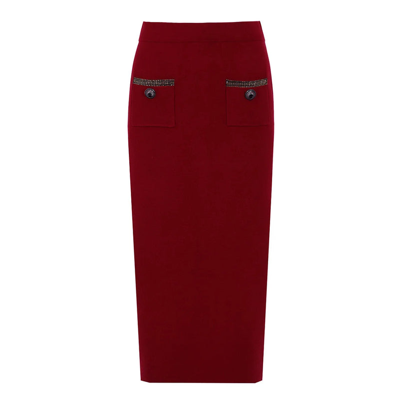 Kira Van Hoef Contrast-Trim Jacket And Midi Skirt Set