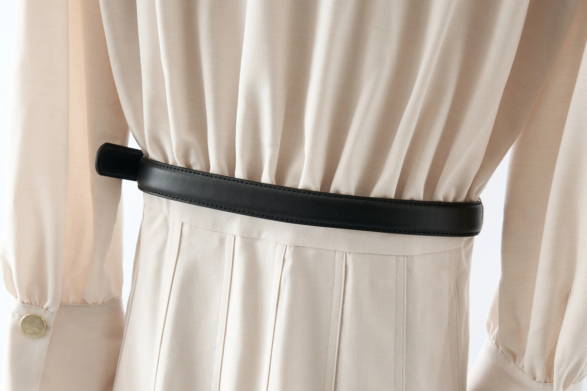 Helena Van Hoef Contrast-Collar Zip Shirt Midi Dress