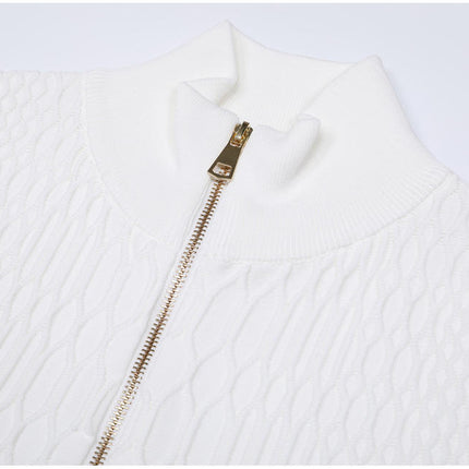 Valeria Van Hoef Textured Zip Vest And Flared Mini Skirt Set