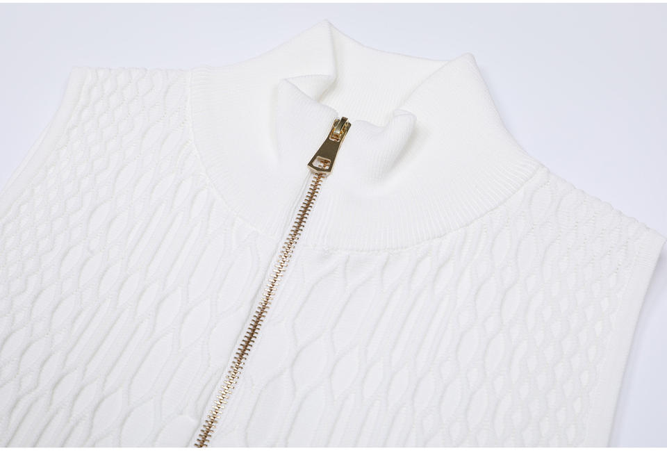 Valeria Van Hoef Textured Zip Vest And Flared Mini Skirt Set