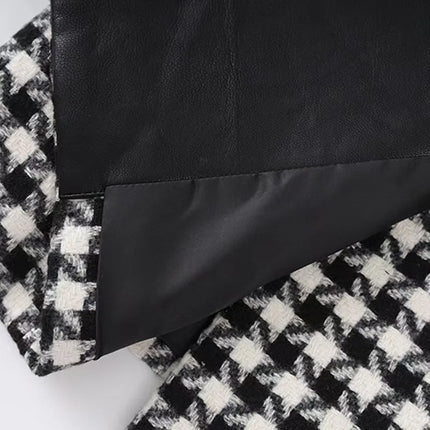 Olivia Van Hoef Houndstooth Double-Breasted Blazer