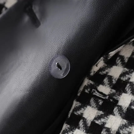 Olivia Van Hoef Houndstooth Double-Breasted Blazer