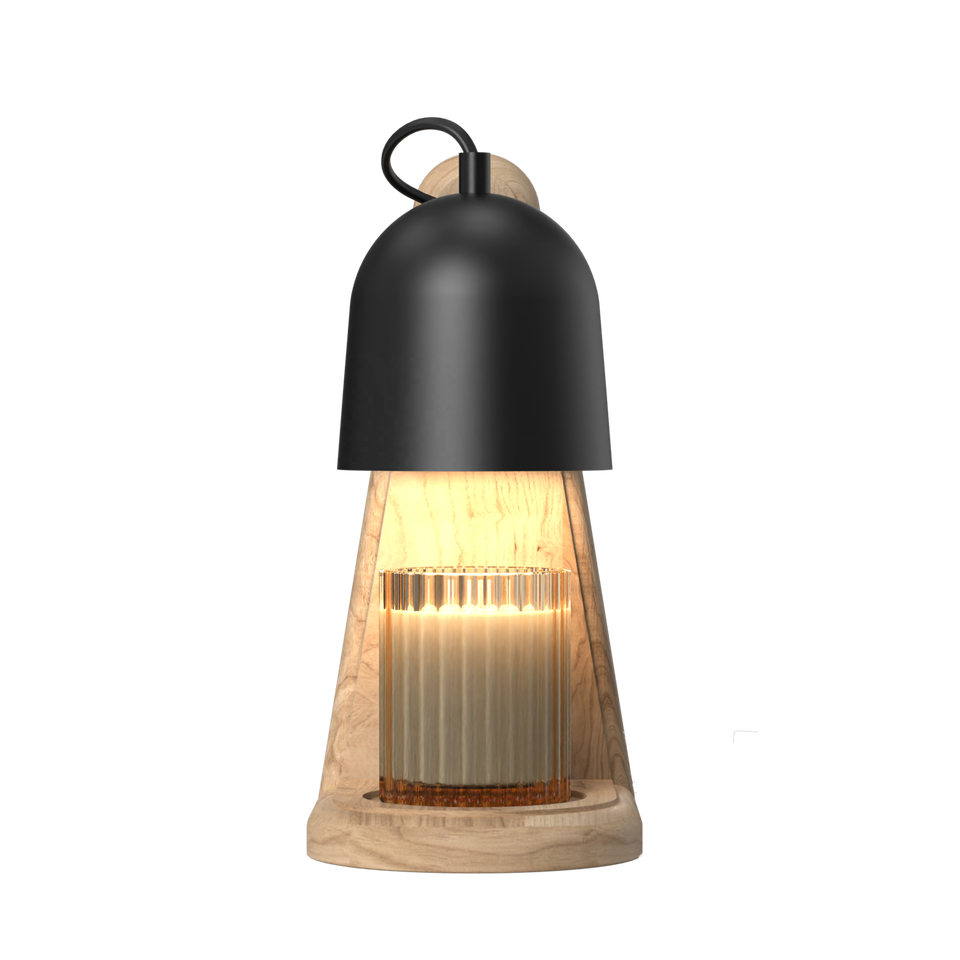 Candle Warmer Lamp With Timer & Dimmer – Metal & Wood