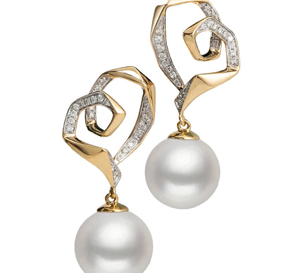 18K Solid Gold AAAAA Freshwater Pearl Stud Earrings