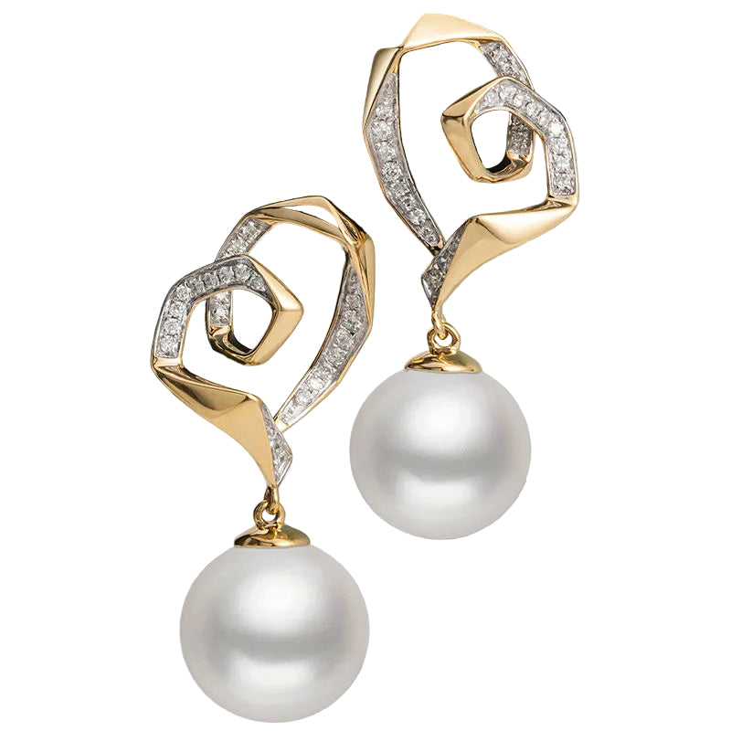 18K Solid Gold AAAAA Freshwater Pearl Stud Earrings