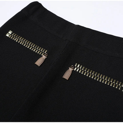 Roxanne Van Hoef Zip-Detail Knit Jacket And Wide-Leg Pants Set