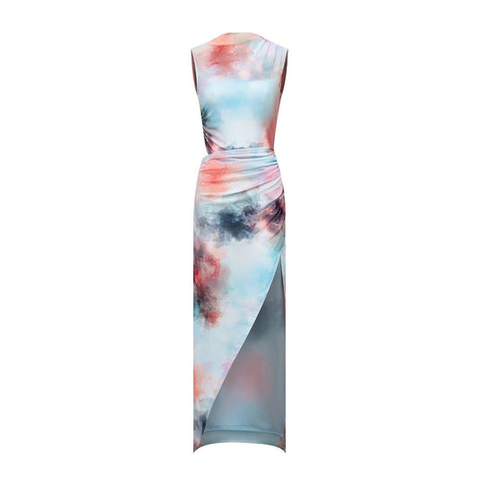 Evening Dress – Tie-Dye Chiffon – Sleeveless Bodycon – Luxury Party Style