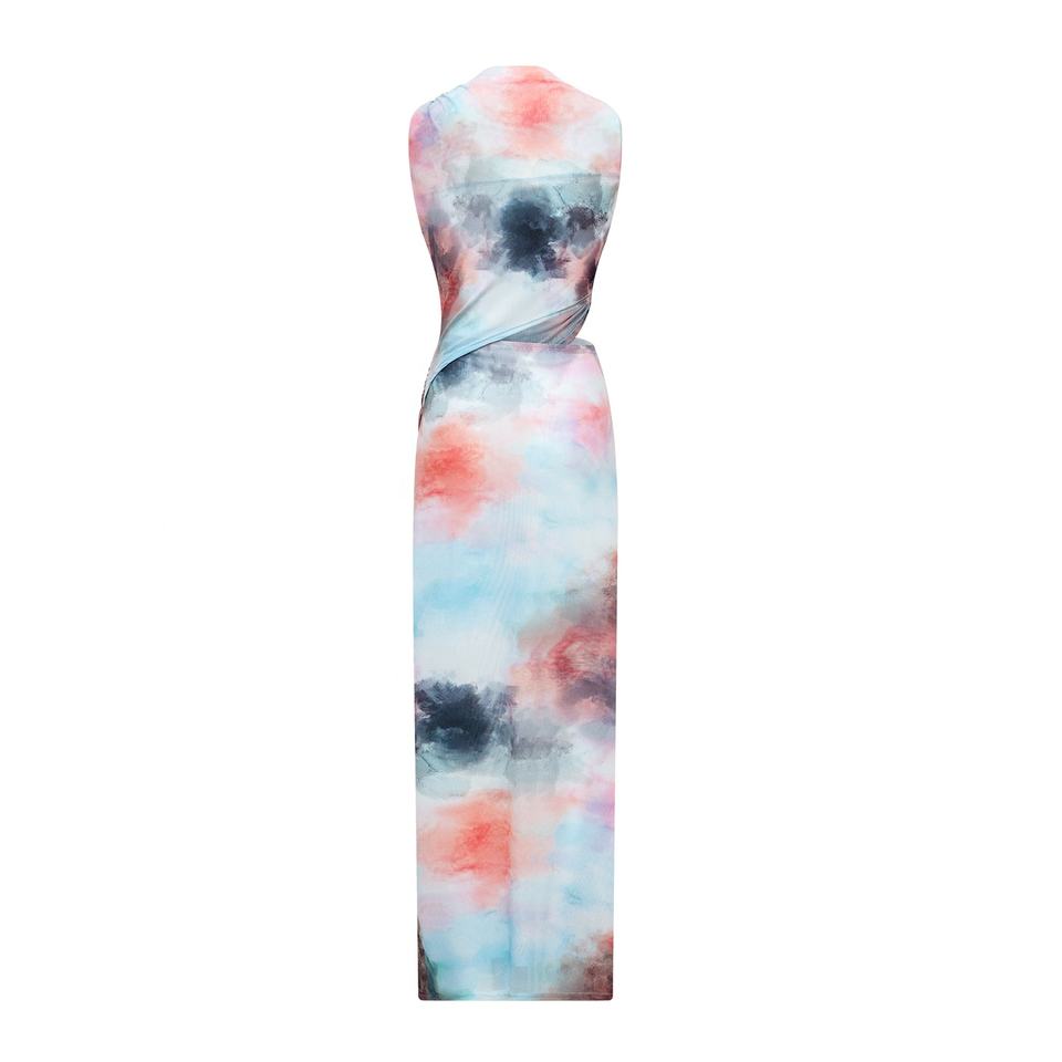Evening Dress – Tie-Dye Chiffon – Sleeveless Bodycon – Luxury Party Style