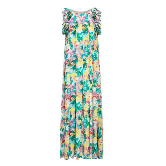 Maxi Dress – Floral Print – Ruffle Sleeve – Bohemian Chic Style