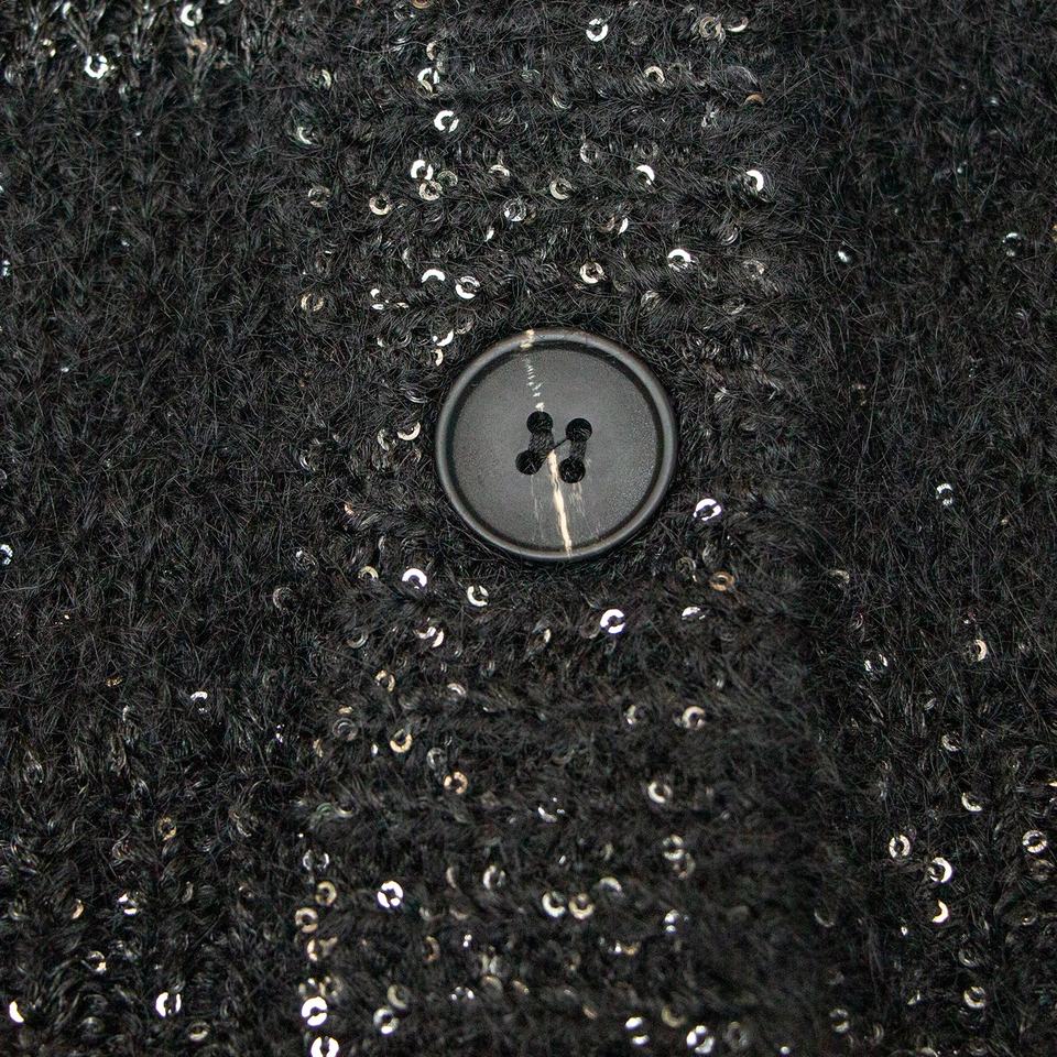 Cardigan Sweater – V-Neck Design – Plaid Knit Pattern – Sequin Embellishments