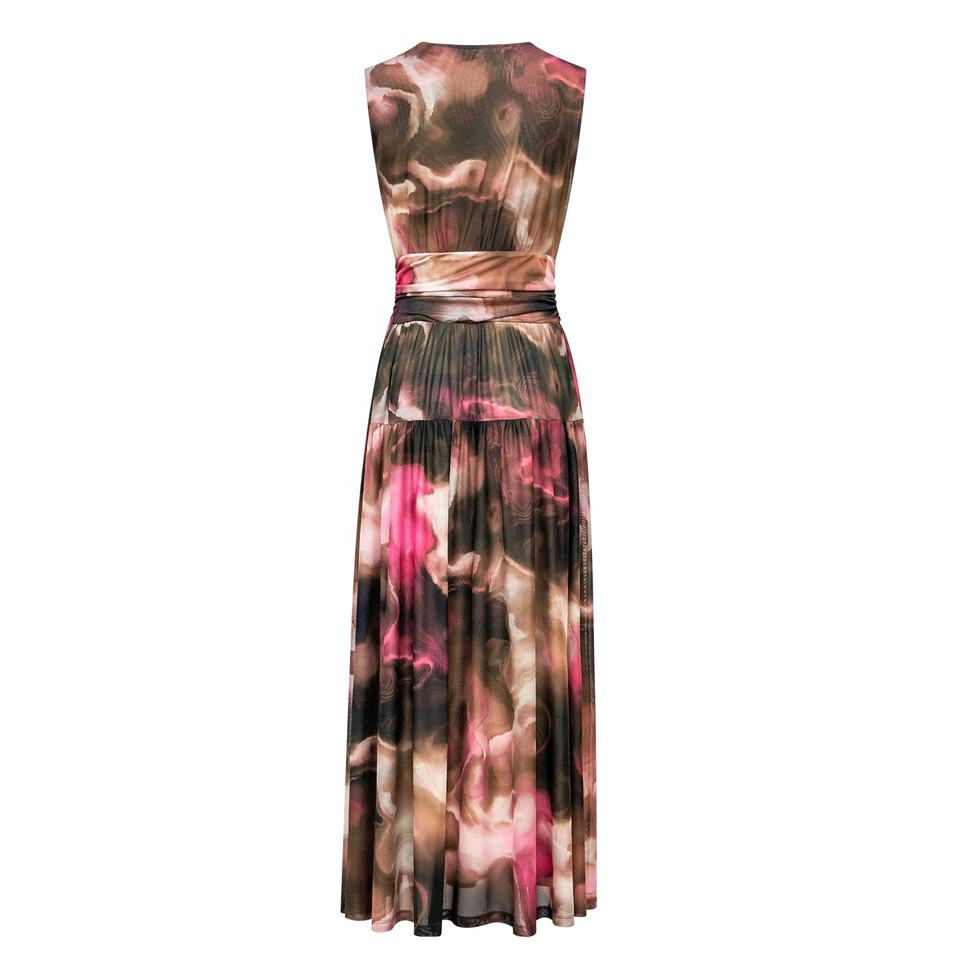 Evening Dress – Ombre Gradient – Pleated Mesh – Sleeveless Bodycon Style