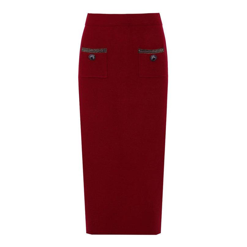 Kira Van Hoef Contrast-Trim Jacket And Midi Skirt Set