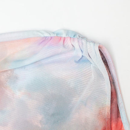 Evening Dress – Tie-Dye Chiffon – Sleeveless Bodycon – Luxury Party Style