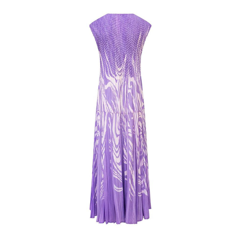 Evening Dress – Printed Design – Sleeveless Maxi – Elegant Romantic Style