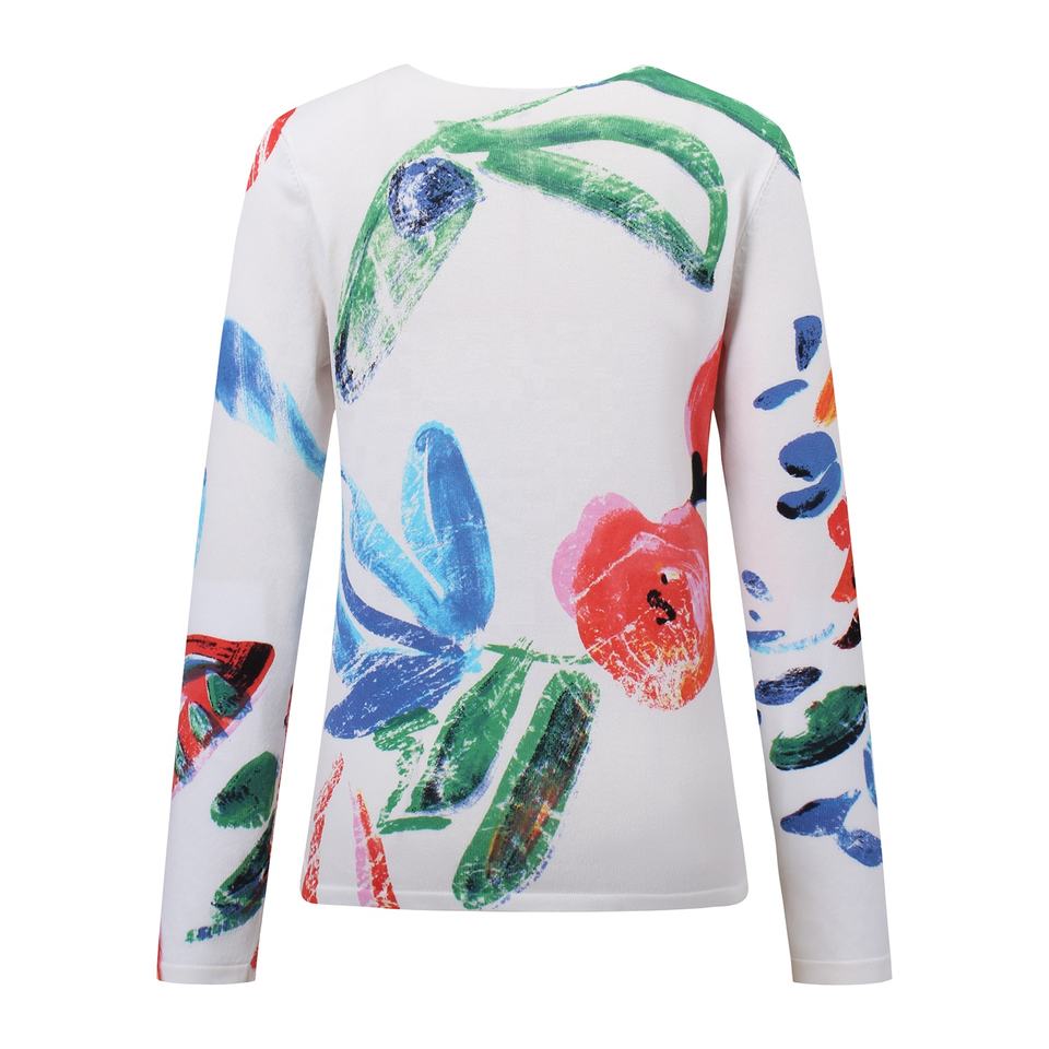 Sweater – Floral Print Design – V-Neck Style – Vintage Inspired Look