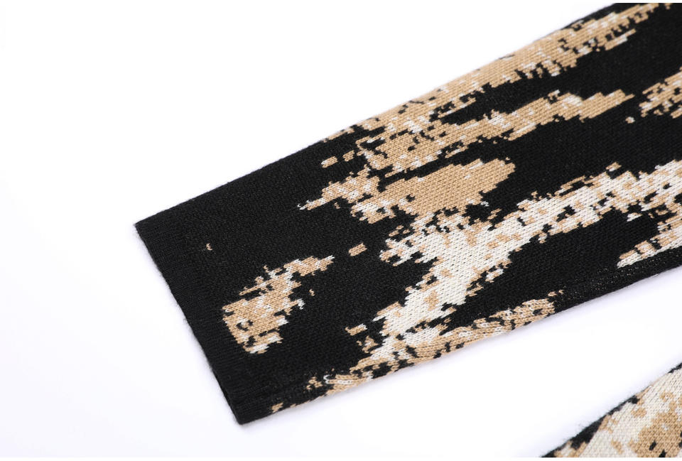 Selene Van Hoef Abstract Leopard Knit Midi Dress