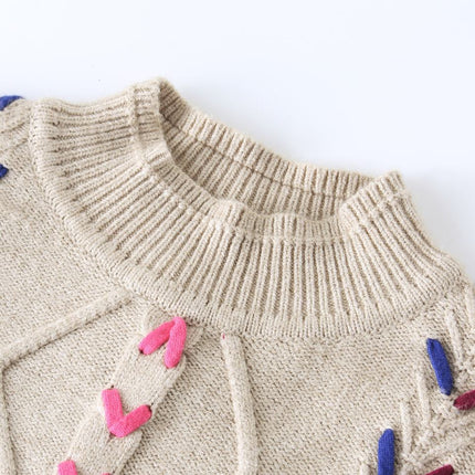 Pullover Sweater – Crochet Knit – Striped Pattern – Vintage Fall Style