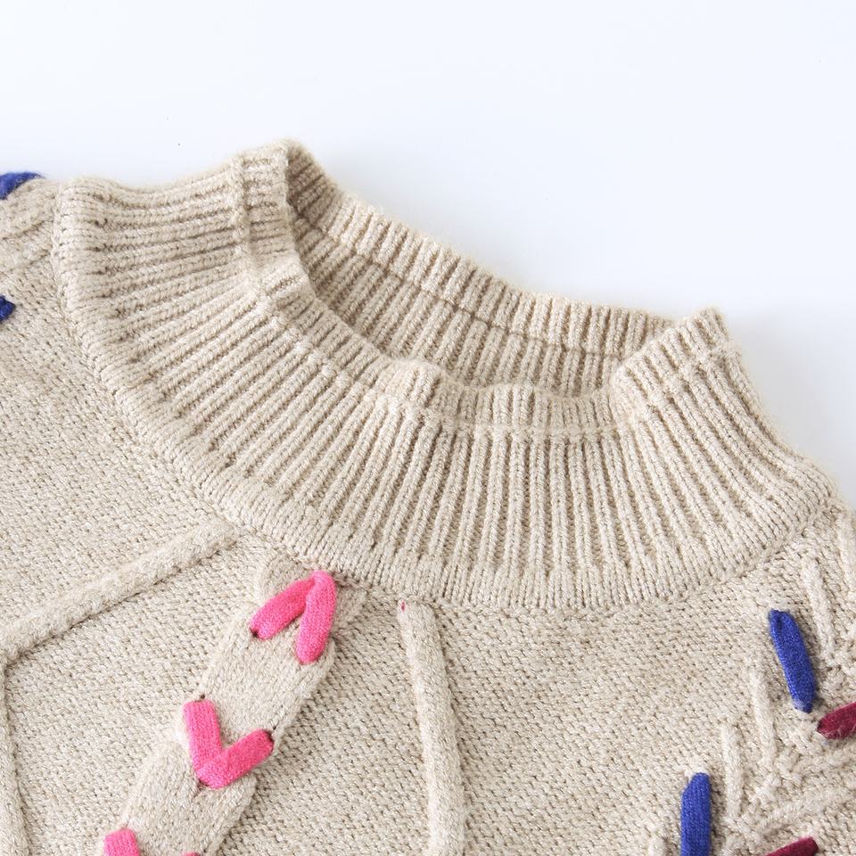 Pullover Sweater – Crochet Knit – Striped Pattern – Vintage Fall Style