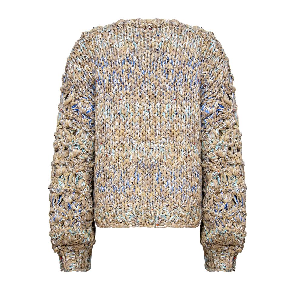 Cardigan Sweater – V-Neck Design – Front Button Closure – Chunky Cable Knit