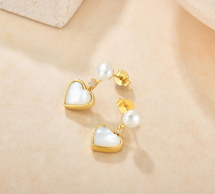 18K Gold Plated 925 Silver Freshwater Pearl Stud Earrings