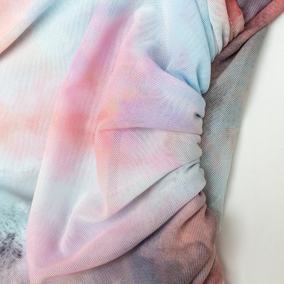 Evening Dress – Tie-Dye Chiffon – Sleeveless Bodycon – Luxury Party Style