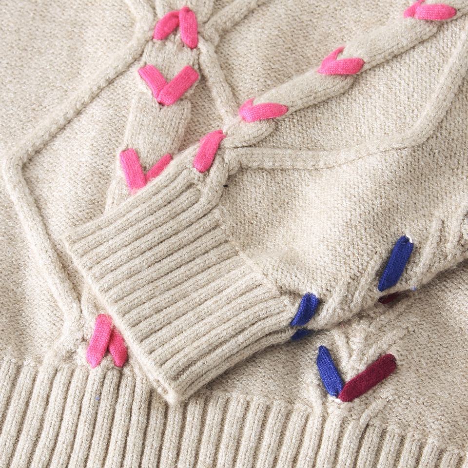 Pullover Sweater – Crochet Knit – Striped Pattern – Vintage Fall Style