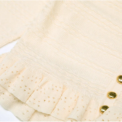 Isabella Van Hoef Knit Cardigan And Ruffle Midi Dress Set