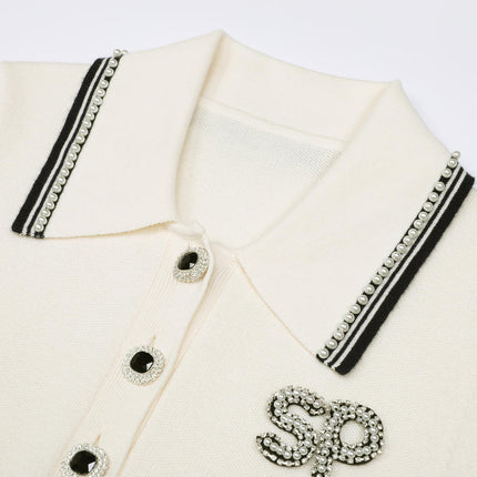 Zoe Van Hoef Contrast-Trim Polo Knit Dress