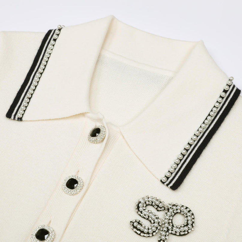 Zoe Van Hoef Contrast-Trim Polo Knit Dress