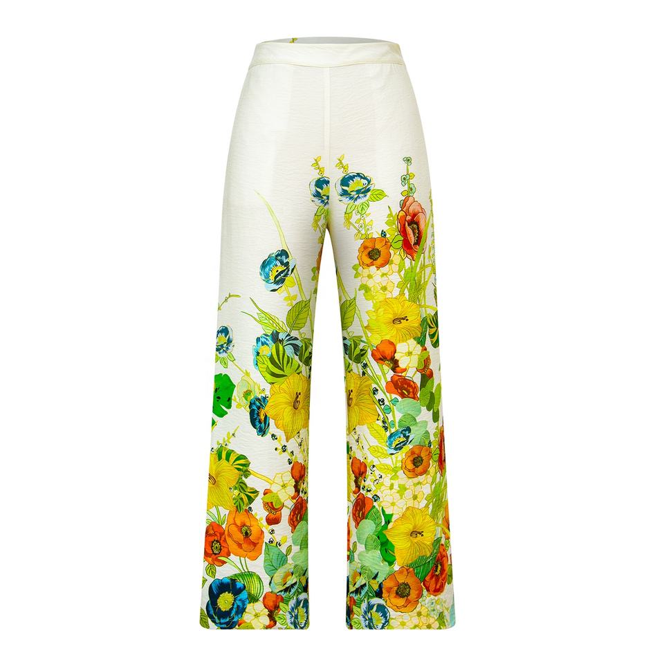Wide Leg Pants – High Waisted Fit – Loose Summer Style – Trendy Print
