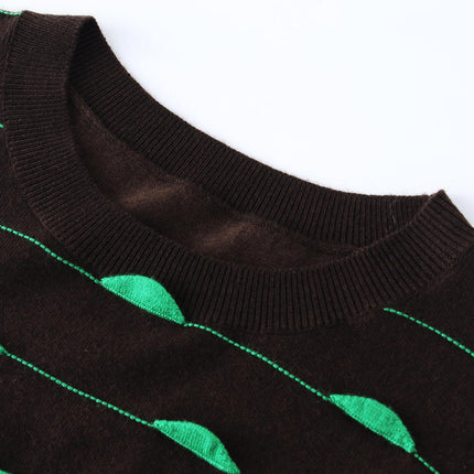Pullover Sweater – Glow in the Dark – Green Glitter Knit – Casual Chic Style