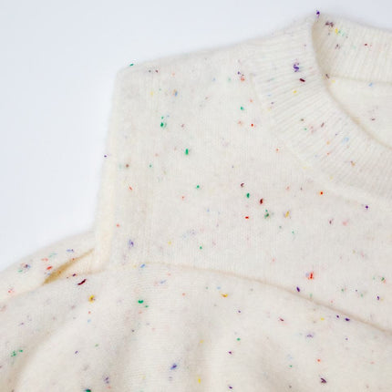 Knit Sweater – Round Neckline – Vintage Solid Design – Elegant Winter Style