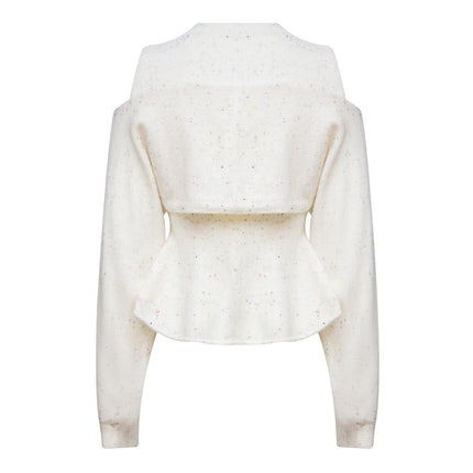Knit Sweater – Round Neckline – Vintage Solid Design – Elegant Winter Style