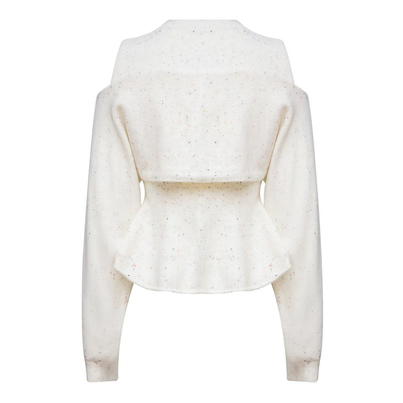 Knit Sweater – Round Neckline – Vintage Solid Design – Elegant Winter Style