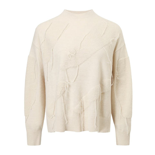 Sweater – Vintage Round Neck – Flock Embroidery – Elegant Everyday Style
