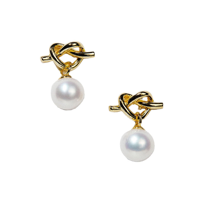 18K Gold Plated Freshwater Pearl Drop Earrings 925 Silver