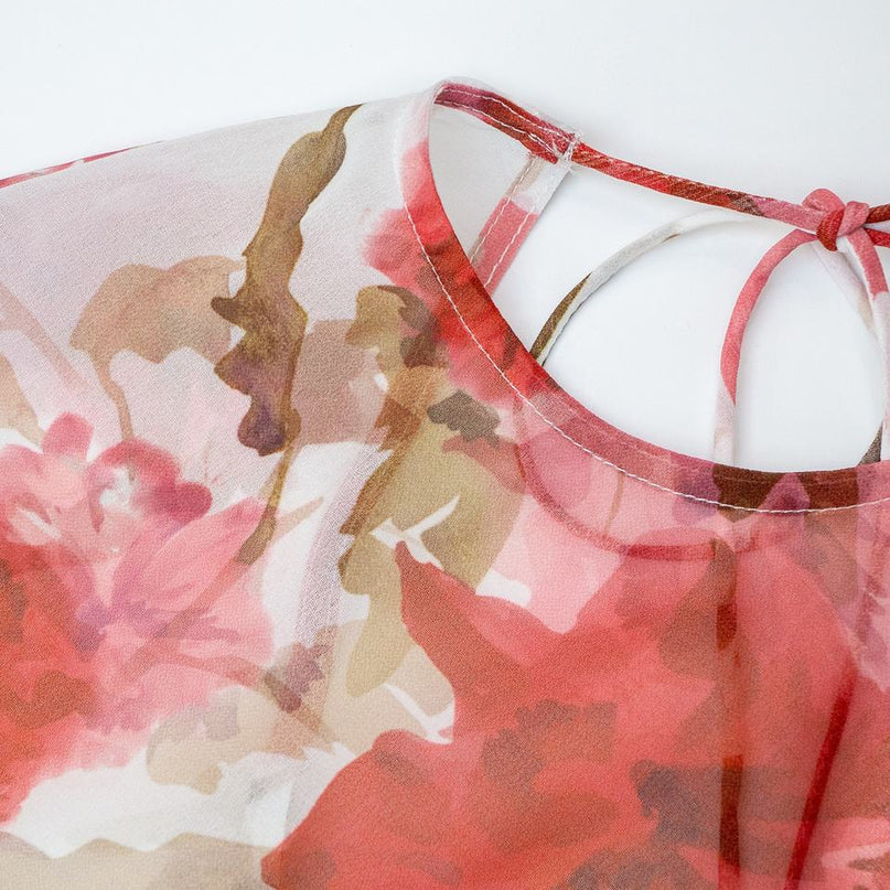 Slim Fit Dress – Backless Design – Floral Print – European Chic Style