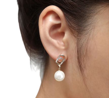 18K Solid Gold AAAAA Freshwater Pearl Stud Earrings