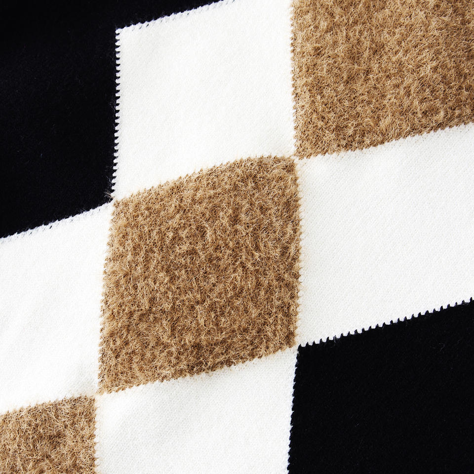 Pullover Sweater – Wool Cashmere Blend – Argyle Pattern – Elegant Fall Style