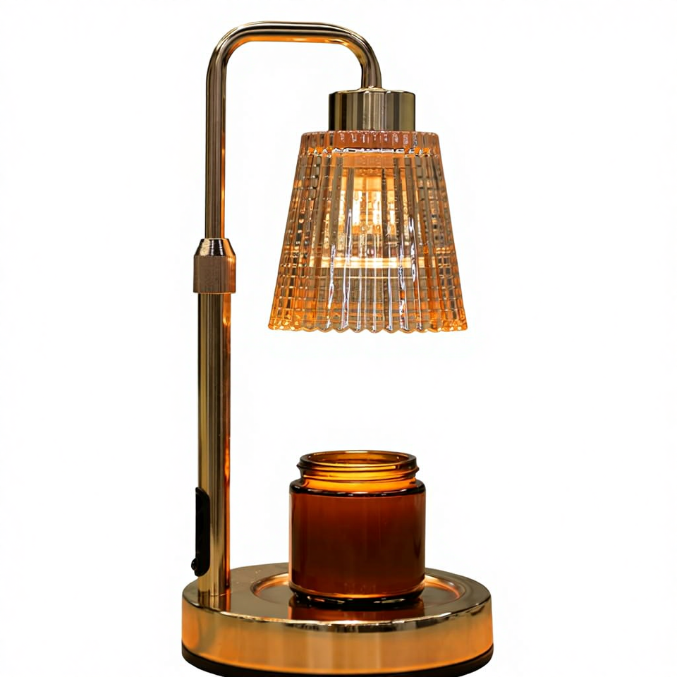 Adjustable Electric Metal Candle Warmer Lamp with Cord, Timer, and Dimmer